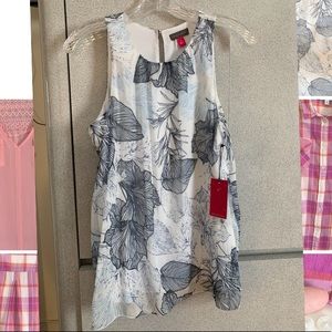 Sleeveless Blue Floral Blouse